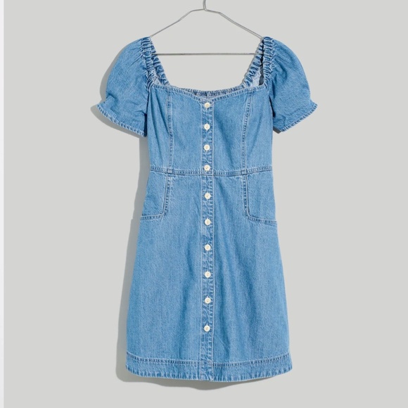 Madewell Dresses & Skirts - Madewell Denim Puff-Sleeve Mini Dress